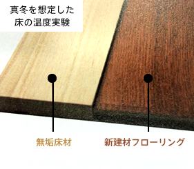 真冬を想定した床の温度実験